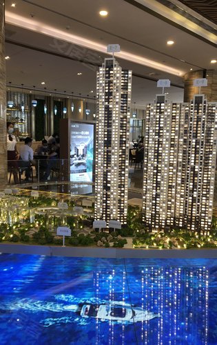 亚运城天逸组团e7 e8 e9栋 沙盘位置实景拍摄,南向看首排.