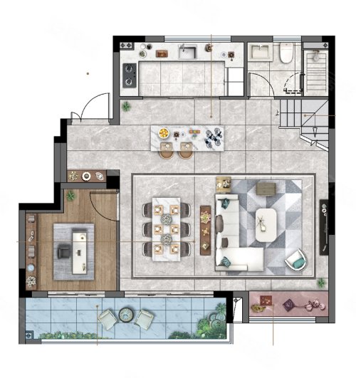 云萃景园博萃中叠户型 175㎡,云萃景园别墅约175.00平米户型图,朝南朝向 - 太仓安居客