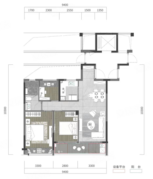 绿城春来晓园D1户型,绿城春来晓园3室2厅1卫1厨约89.00平米户型图,朝南朝向 - 舟山安居客