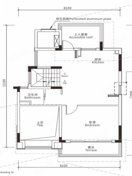 武汉城建仁恒西湖山居170上叠B2户型,武汉城建仁恒西湖山居别墅约170.00平米户型图,朝南北朝向 - 武汉安居客