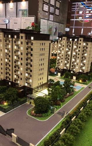 珺尚馨泽园项目沙盘容积率199新中式建筑风格