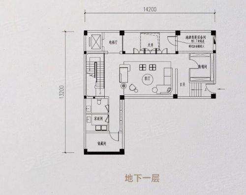 和家园玺园·大院香璋227方户型，和家园玺园·大院香璋别墅约227.00平米户型图，朝南朝向 - 杭州安居客