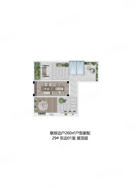 熙和·雲启观棠联排260平,熙和·雲启观棠别墅约260.00平米户型图,朝南朝向 - 苏州安居客