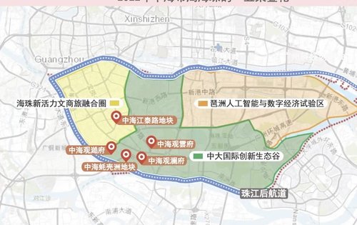 海珠创新湾板块,确切地说,是中大国际创新生态谷南岸(近珠江片区),它