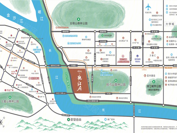 宜宾观江府，宜宾宜宾观江府房价，楼盘户型，周边配套，交通地图，宜宾·三江新区·长江桥头北侧（环长江景观大道） 安居客 