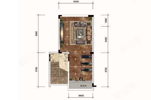 雅居乐三千院叠墅260平户型,雅居乐三千院别墅约260.00平米户型图,朝南北朝向 - 广州安居客