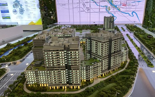 潮白河孔雀城青创天地售楼处实景拍摄楼栋外观及园区周边配套设施