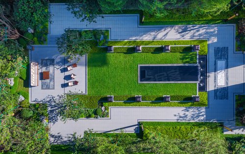 紫宸一楼花园航拍实景