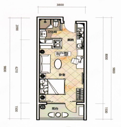 青岛海天中心住宅户型图片