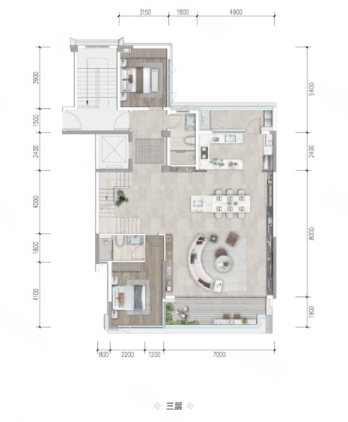华发统建锦宸院一期玖仰上叠,华发统建锦宸院一期7室4厅7卫0厨约268.00平米户型图,朝东朝向 - 成都安居客
