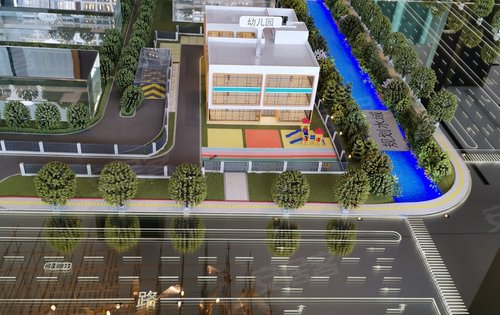 闻博花城沙盘图涵养大盘项目代建一个幼儿园和小学