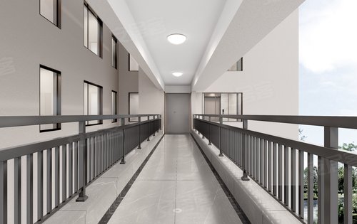 第六期的连廊没有给边户增加公摊为南户北面开了窗房间里面采光通风