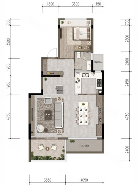 卓越晴翠C2中叠户型,卓越晴翠4室2厅3卫1厨约183.00平米户型图,朝南朝向 - 成都安居客