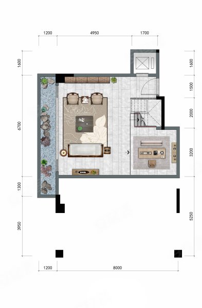 建发和鸣166和176平米下叠户型,建发和鸣别墅约166.00平米户型图,朝南朝向 - 佛山安居客