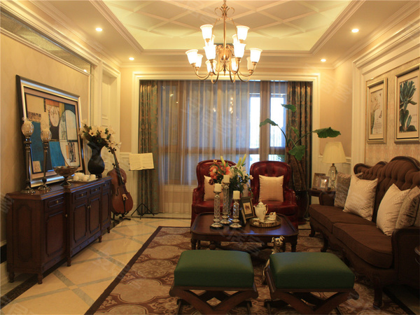 海河大观176㎡三室样板间 客厅