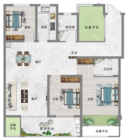 阳光嘉苑二期A2户型,阳光嘉苑二期3室2厅2卫1厨约139.39平米户型图,朝南朝向 - 安阳安居客