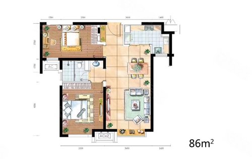 精装修两居室首付32万,三居室首付44万。低密度高品质社区。