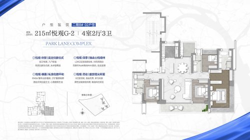 华润置地长隆万博悦府二期215平02户型,华润置地长隆万博悦府4室2厅3卫1厨约215.00平米户型图,朝南朝向 - 广州安居客