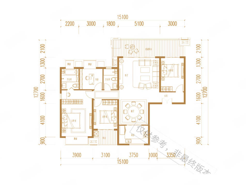 2021年07月 新推户型 天润乌蒙水乡新推170㎡的户型