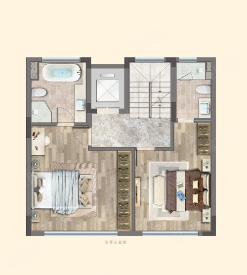 绍兴棠颂和鸣228㎡户型，绍兴棠颂和鸣别墅约228.00平米户型图，朝南朝向 - 绍兴安居客