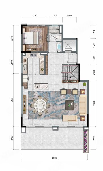 建发和鸣166和176平米下叠户型，建发和鸣别墅约166.00平米户型图，朝南朝向 - 佛山安居客