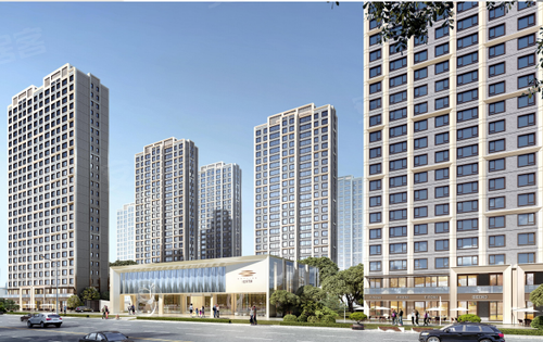 公建化的外立面采用砖石角的设计具有自洁系统
