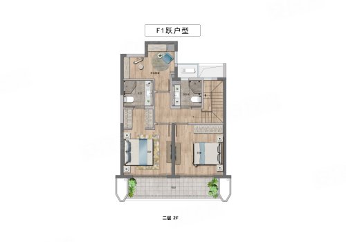 新湖绿城·海上明月别墅F1户型，新湖绿城·海上明月别墅约164.00平米户型图，朝南朝向 - 南通安居客