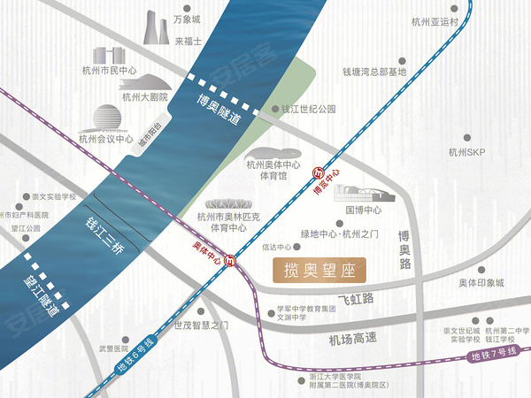 滨江·揽奥望座,杭州滨江·揽奥望座房价,楼盘户型,周边配套,交通地图,飞虹路与利丰路交汇处 - 安居客