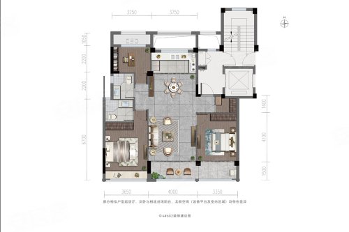 得力咏翎府116方B2户型,得力咏翎府3室2厅2卫1厨约116.00平米户型图,朝南朝向 - 湖州安居客