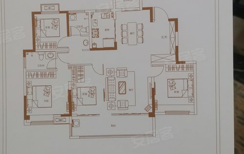 139平方洋房四室两厅两卫户型设计