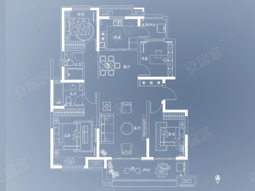 中海曲江大城114户型图图片