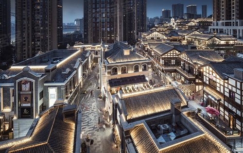 美丽的长嘉汇,周围的夜景