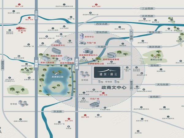 建发缦云,龙岩建发缦云房价,楼盘户型,周边配套,交通地图,莲南路与月塘北路交叉口东南侧,龙津湖畔(国际美食城对面) - 安居客