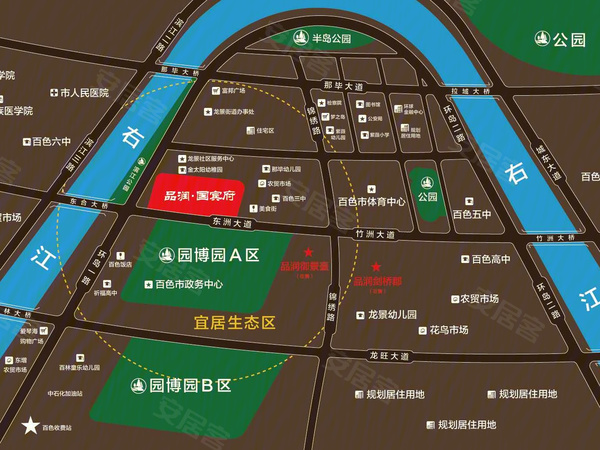 百色品润国宾府楼盘区位规划