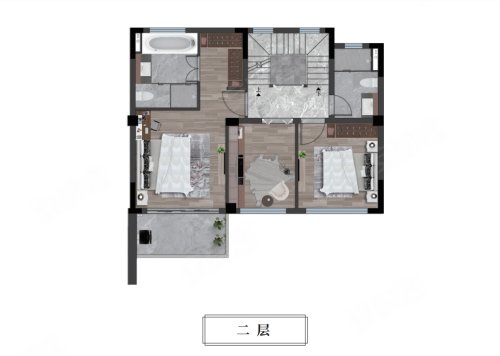 中建御璟园联排A户型,中建御璟园别墅约200.00平米户型图,朝南朝向 - 上海安居客
