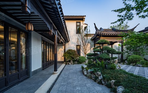 绿城·乌镇兰园动态:中式合院景观图片-杭州安居客