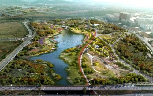 门口的豹子溪公园都在建了,以后散步逛公园有好去处了,真爽-武汉安居