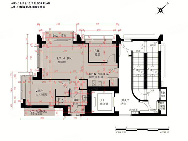 42 Tung St.6樓—12樓及15樓樓面平面圖