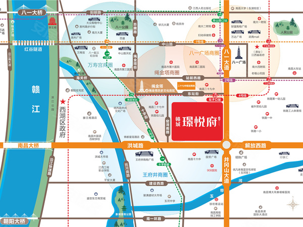 汉昇璟悦府,南昌汉昇璟悦府房价,楼盘户型,周边配套,交通地图,井冈山大道与洪城路交汇处 - 安居客