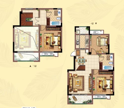 凤麟府A4户型,凤麟府3室2厅2卫0厨约122.94平米户型图,朝南朝向 - 南京安居客
