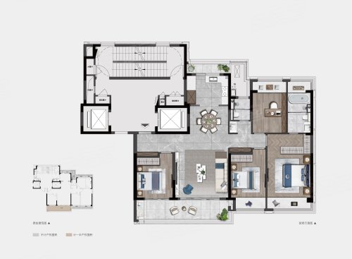 建发·缦云华庭揽云B,建发·缦云华庭4室2厅2卫1厨约162.00平米户型图,朝南朝向 - 苏州安居客