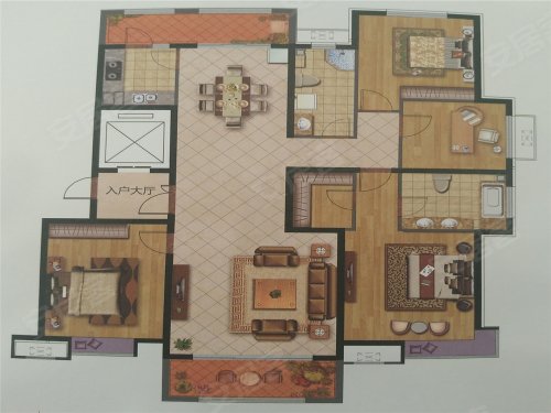 泰和嘉园177户型,泰和嘉园4室2厅2卫1厨约177.00平米户型图,朝南朝向 - 莱芜安居客