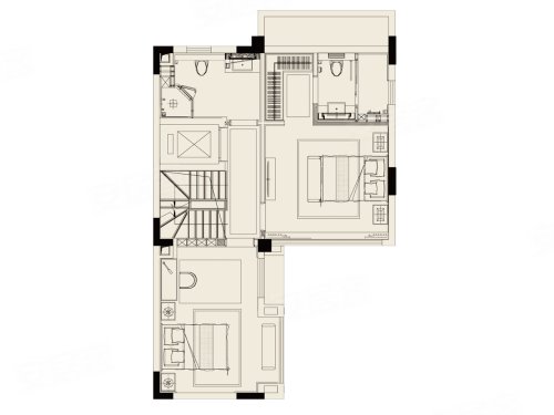 建发雍龙府秀峰户型,建发雍龙府4室2厅4卫1厨约303.00平米户型图,朝南朝向 - 合肥安居客