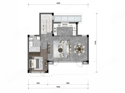 绿城·云栖桃花源合院211㎡南入户型，绿城·云栖桃花源别墅约211.00平米户型图，朝南朝向 - 宁波安居客