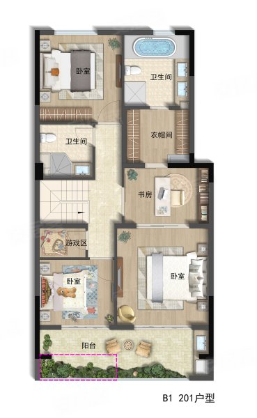 招商雍华府199㎡户型,招商雍华府5室2厅3卫1厨约199.00平米户型图,朝南朝向 - 嘉兴安居客