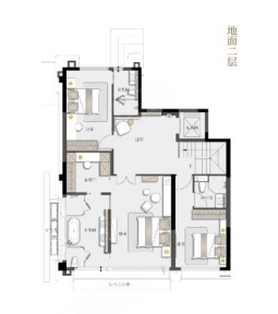 建发璟园传世下叠，建发璟园别墅约255.00平米户型图，朝南朝向 - 苏州安居客