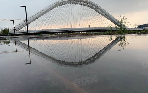 展云桥在夕阳下显得格外的美