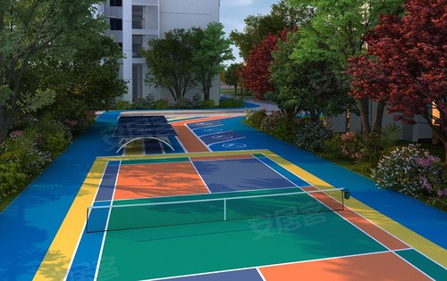 小区自带荧光跑道乒乓球场羽毛球场等带给您健康专业的运动场所