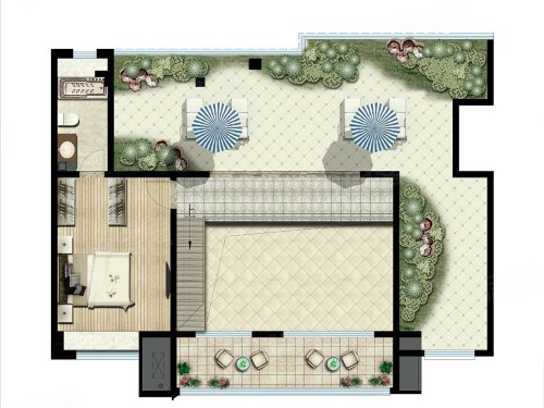 陕建·汉悦府185平顶跃户型,陕建·汉悦府4室2厅3卫1厨约185.00平米户型图,朝南北朝向 - 汉中安居客