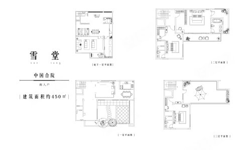绿都·姑蘇雅集450平米户型，绿都·姑蘇雅集别墅约450.00平米户型图，朝南朝向 - 苏州安居客